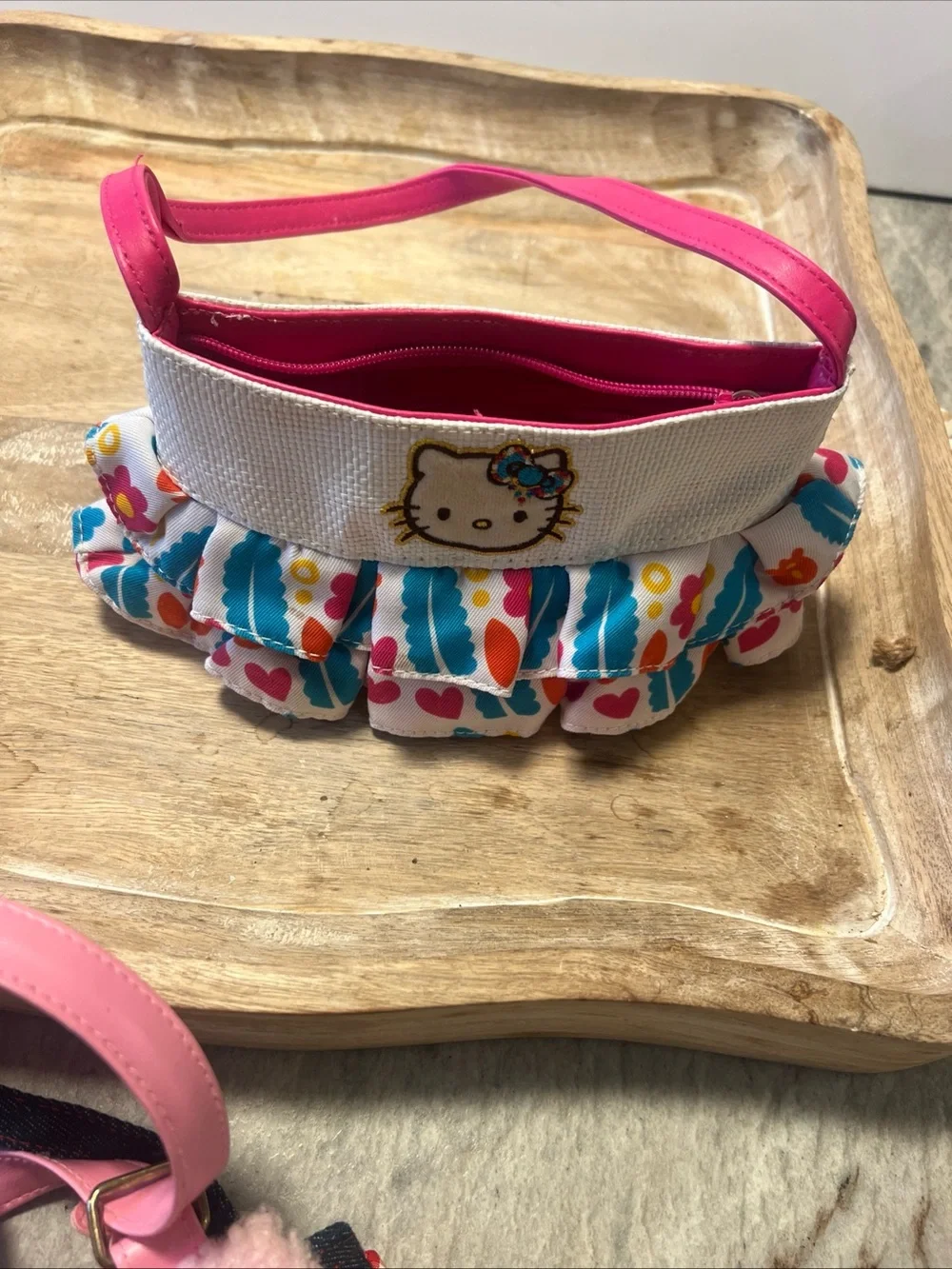 Hello Kitty Vintage 2006 Pink and White Mini Skirt Ruffle Kids Purse